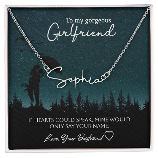 To My Gorgeous Girlfriend - Custom Name Necklace