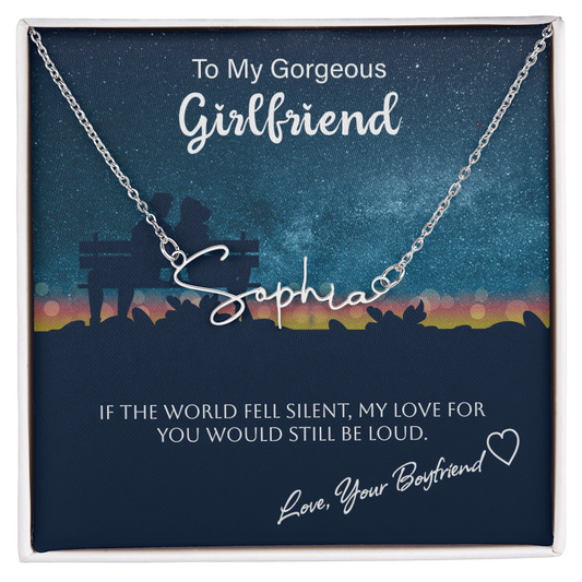 To My Gorgeous Girlfriend - Custom Name Necklace
