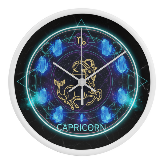 Capricorn Zodiac Sign Wall Clock 10 '' 2 Frame Colors