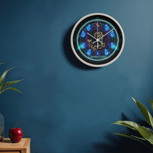 Capricorn Zodiac Sign Wall Clock 10 '' 2 Frame Colors